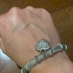 Judith Ripka Elegant Silver Heart Bracelet